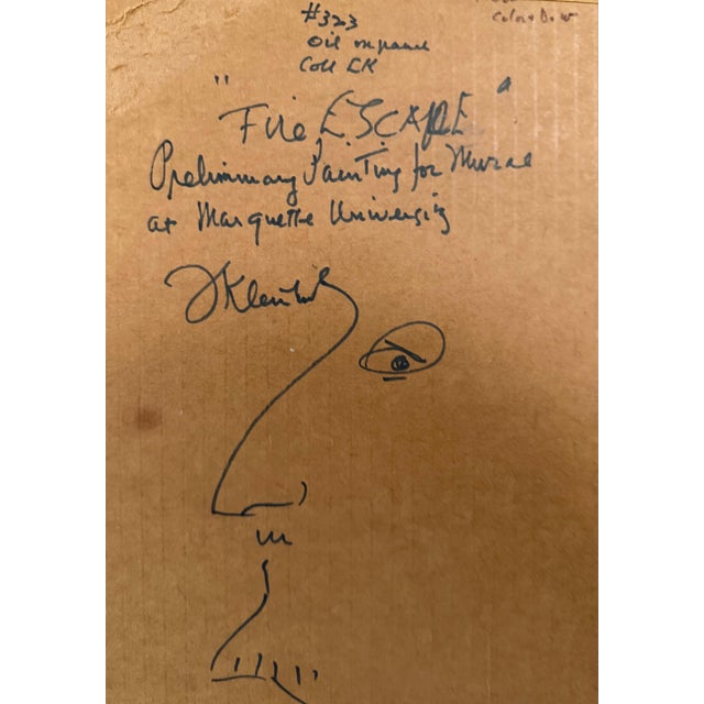 Frank Kleinholz, Mid Century Oil Painting Family on Fire Escape Frank Kleinholz WPA NYC Tenements, 20th century For Sale - Image 4 of 11