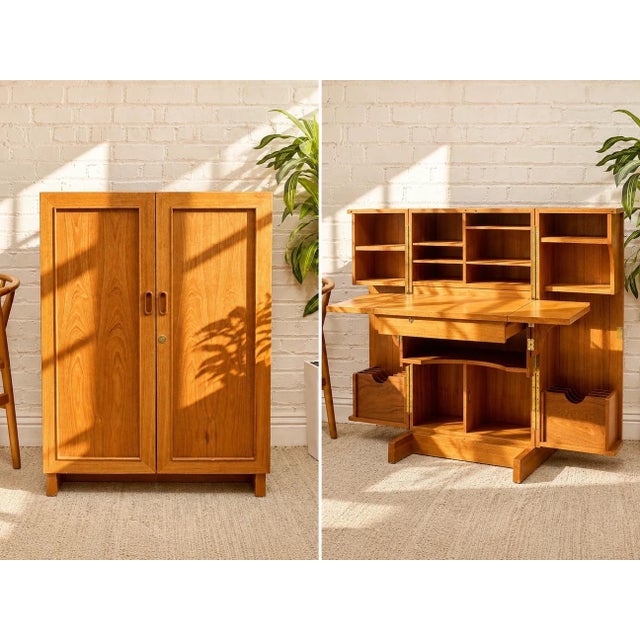 Vintage Danish Modern Teak Transformer Desk Cabinet For Sale - Image 12 of 12