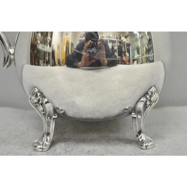Metal Vintage Webster Wilcox "Sylvia" Silver Plated Bulbous Footed Water Pitcher For Sale - Image 7 of 11