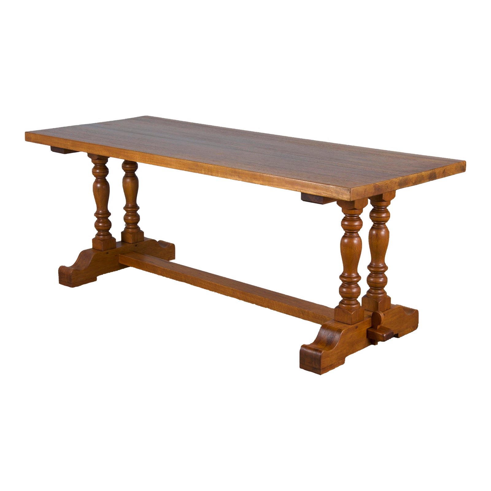 Country French Provincial Style Oak Farmhouse Trestle Dining Table