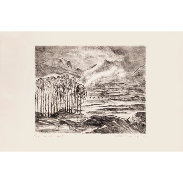 Paulette Humbert, Landscape, Mid-20th Century, Original Etching For Sale