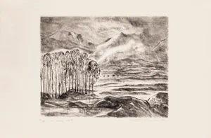 Paulette Humbert, Landscape, Mid-20th Century, Original Etching