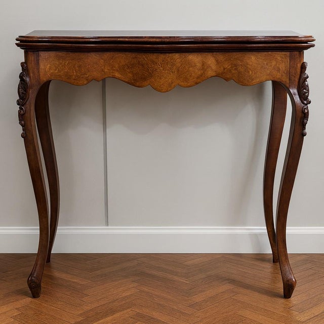 Louis XV Games Table in Marquetry and Mahogany For Sale - Image 9 of 9