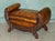 Antique Edwardian Sculptural Leather Scroll End Ottomans, 1910, Set of 2 For Sale - Image 16 of 18