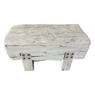 Andrianna Shamaris Impressive Teak Wood Log Style Bench For Sale