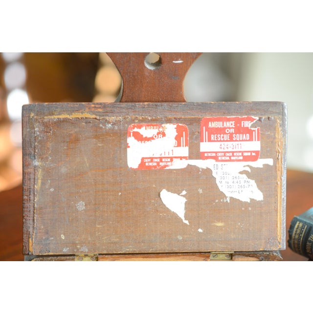 1950s Vintage Primitive Hanging Wooden Salt or Candle Box For Sale - Image 5 of 7