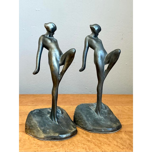 Vintage Deco Dancing Nymph Bookends - Set of 2 For Sale - Image 10 of 12