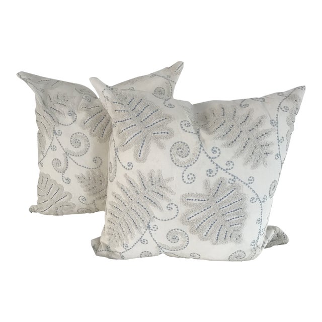 Custom Made Ivory And White Designer Pillows A Pair Chairish