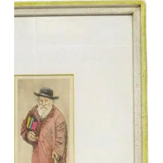 Mid 20th Century Mid-Century Hand-Colored Etching "Scholar" by John Le Quintana – Limited Edition 24/100 For Sale - Image 5 of 11
