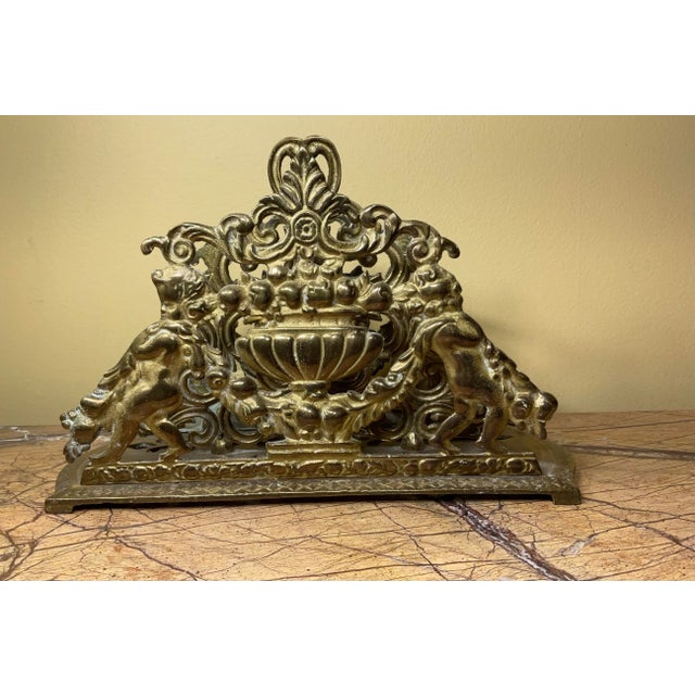Vintage Solid Brass Napkins Holder For Sale - Image 9 of 9