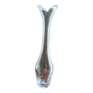 Mid 20th Century Modern Swedish Sculptural Glass Bud Vase Attributed to Orrefors