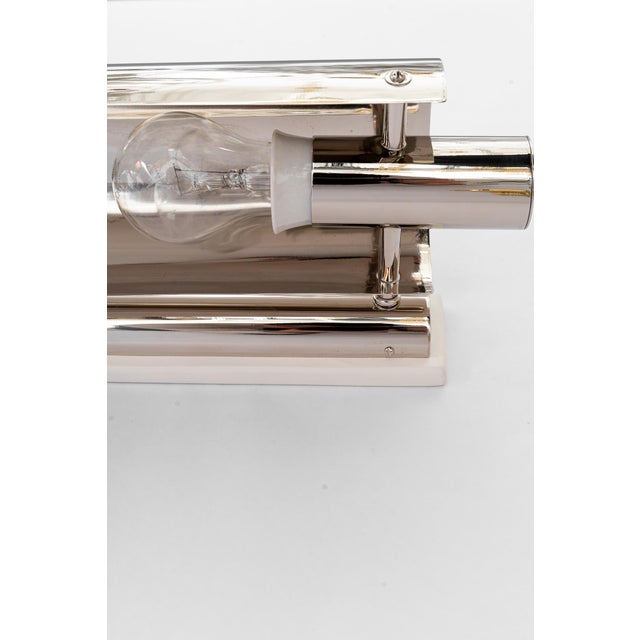 Art Deco Nickel-Plated Wall Lamp, Vienna, Austria, 1920s For Sale - Image 6 of 18