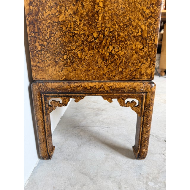 Mid Century Hollywood Regency Faux Tortoiseshell Cabinet For Sale - Image 14 of 18