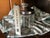 Metal 1920-30 Hoosier Pressed Glass Cannister and Chrome Lid With Knob For Sale - Image 7 of 9