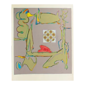 1981 Signed Abstract Mixed Media Painting by Artist Harry Hilson