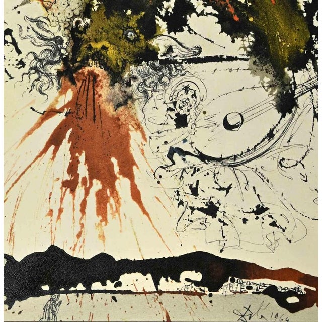 Proelium Magnum in Caelo is a Color lithograph on heavy rag paper realized in 1964 by Salvador Dalì, It is part of Biblia...