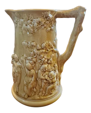 Antique 1834-1890 Signed Sarreguemines Majolica Tavern Pitcher