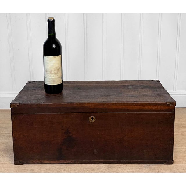 A Large Primitive Wood Tool Box / Machinist Chest, c. Early 20th Century - Solid Wood with a Heavily Aged Finish - Robust...