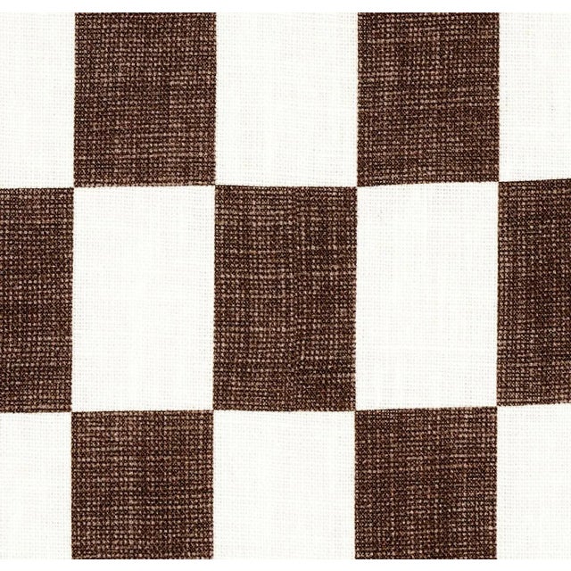 Abstract Sample - Schumacher X David Kaihoi Loose Check Panel Fabric in Brown For Sale - Image 3 of 4