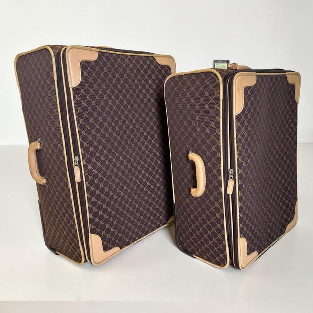 American Vintage Ralph Lauren “Lauren” Monograph Suitcase - a Pair For Sale - Image 3 of 13