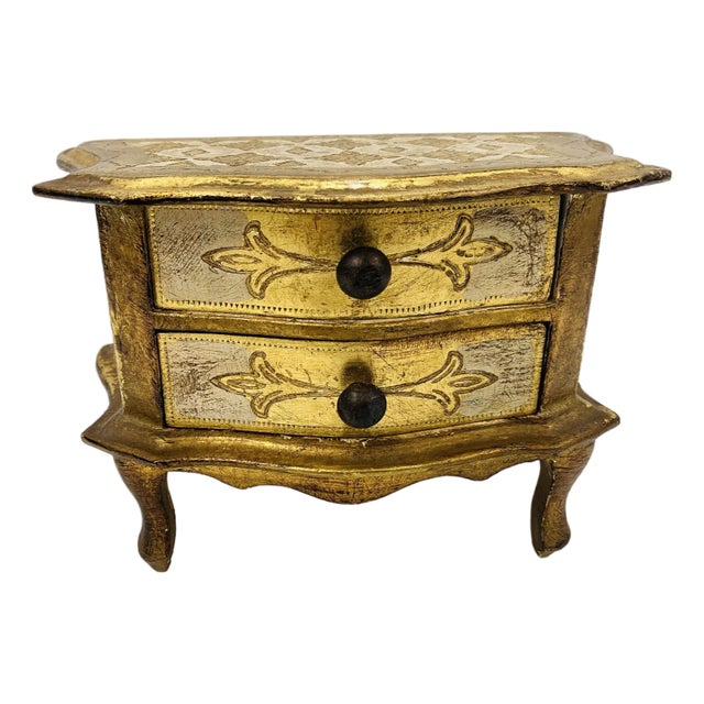 1950s Gold Painted Florentine Petite Chest For Sale