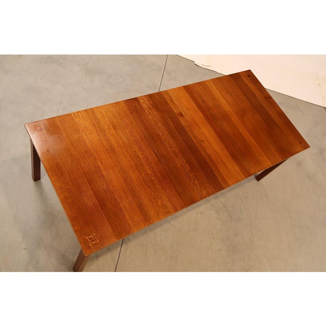 2000 - 2009 Stickley Mission Collection Harvey Ellis Inlaid Oak Extendable Dining Table For Sale - Image 5 of 18