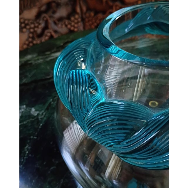 Glass 1990s Lalique Large Cyrus Frosted Crystal Coupe Bowl Centerpiece Art Deco For Sale - Image 7 of 12