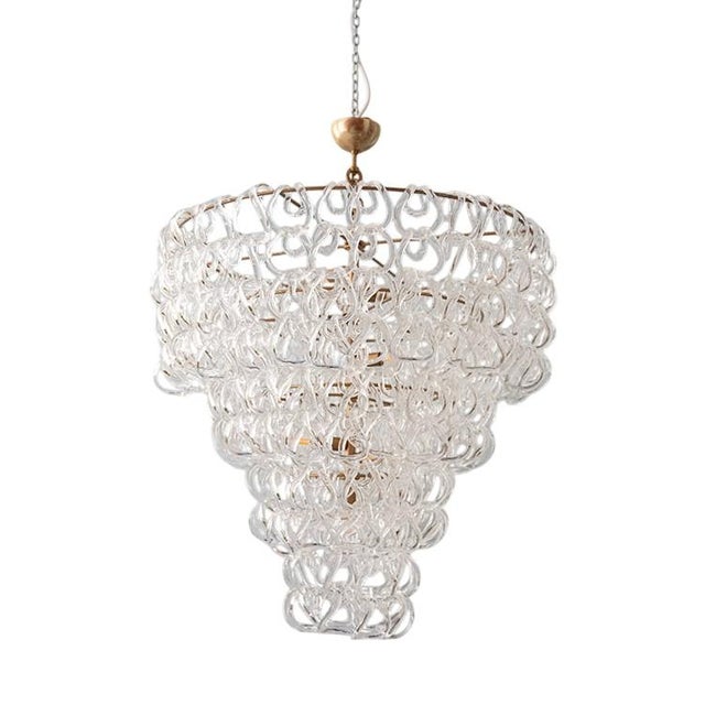 Murano Glass Chandelier by Mangiarotti for Vistosi For Sale - Image 10 of 10