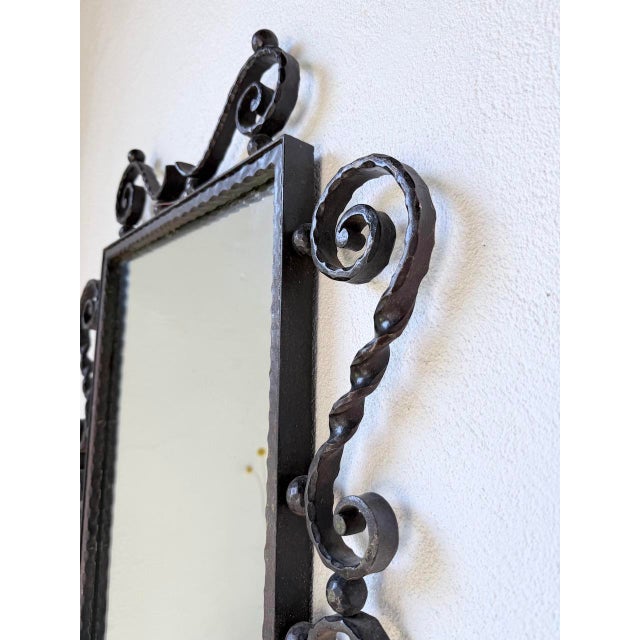 Brutalist Wrought Iron Mirror, 1940s For Sale - Image 13 of 18
