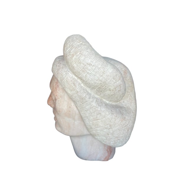 Mid Century Pink Marble Japanese Bust. Black Acrylic Stand Available. Height with Stand is 21"H. Very cool from all angles.