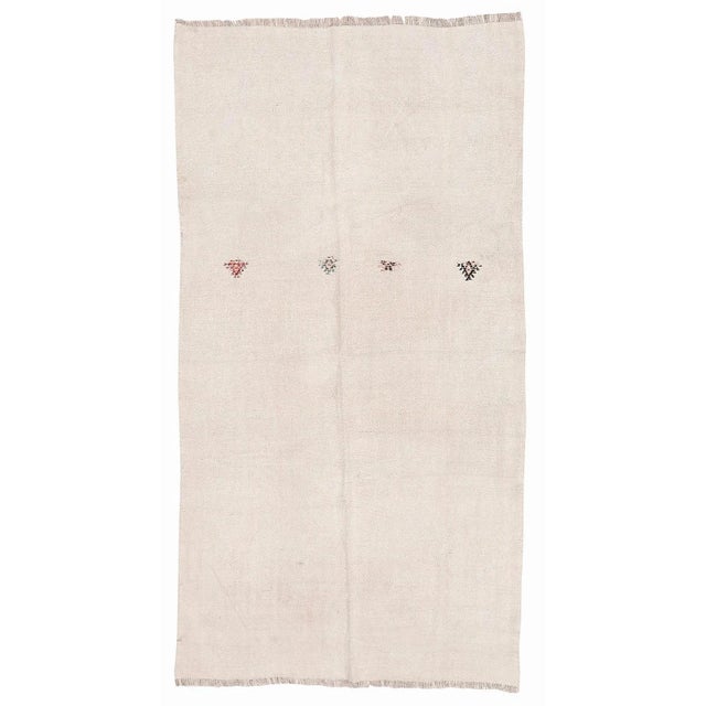 Textile Mid 20th Century Vintage Hemp Turkish Kilim Rug For Sale - Image 7 of 7