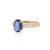 Art Deco VRJewels Solitaire Oval Blue Sapphire Diamond Ring in 14k Yellow Gold Size 7 For Sale - Image 3 of 10