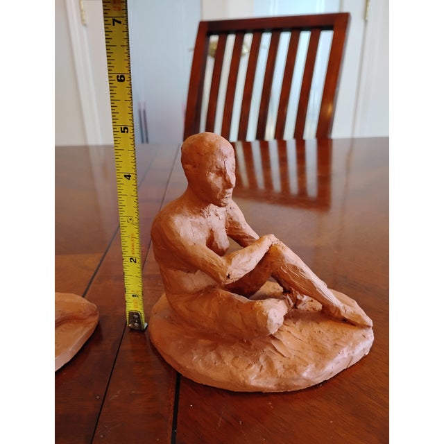 1970s Signed Sienna Terracotta Maternity Sculpture Pair • Chronological Pregnancy Set For Sale - Image 12 of 12