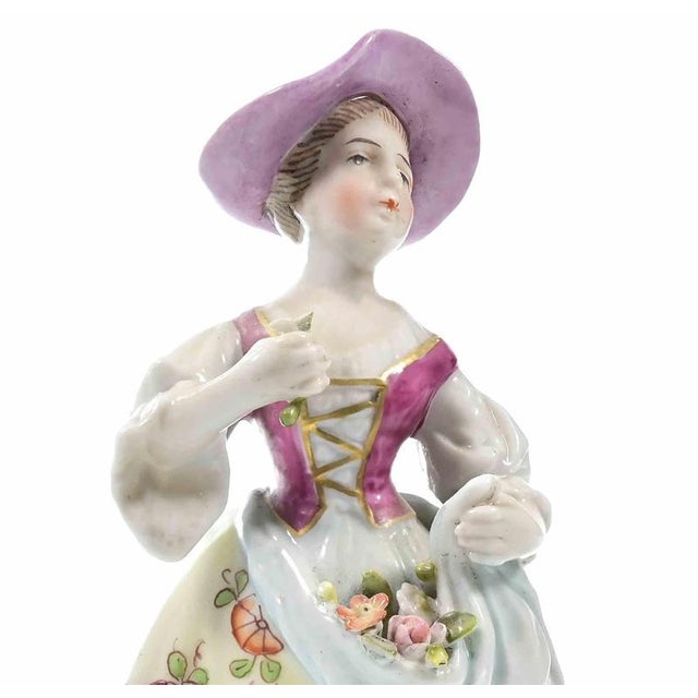 20th Century Ceramic Young Girl Sculpture by School of Capodimonte, Italy For Sale - Image 3 of 6