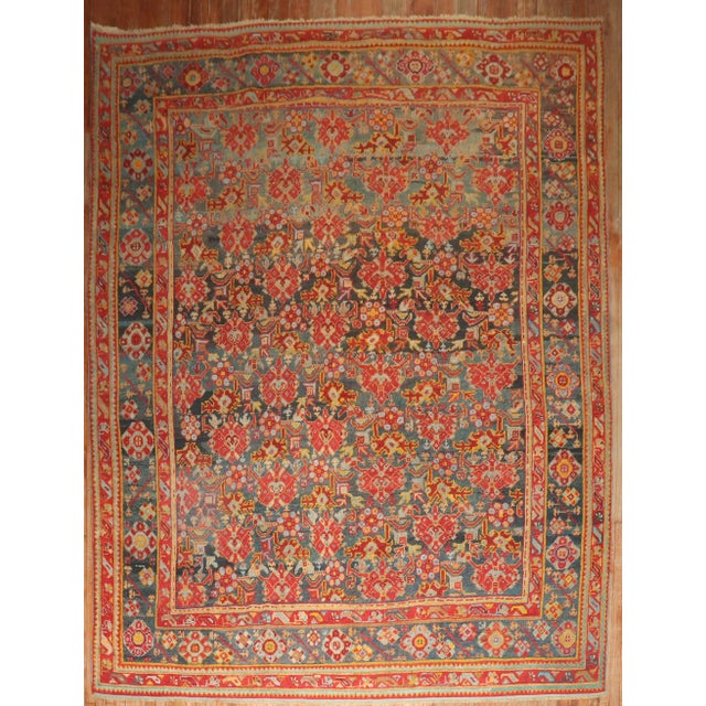 Antique Zabihi Collection Turkish Oushak Room Rug - 9'6" x 12'10" For Sale - Image 4 of 11