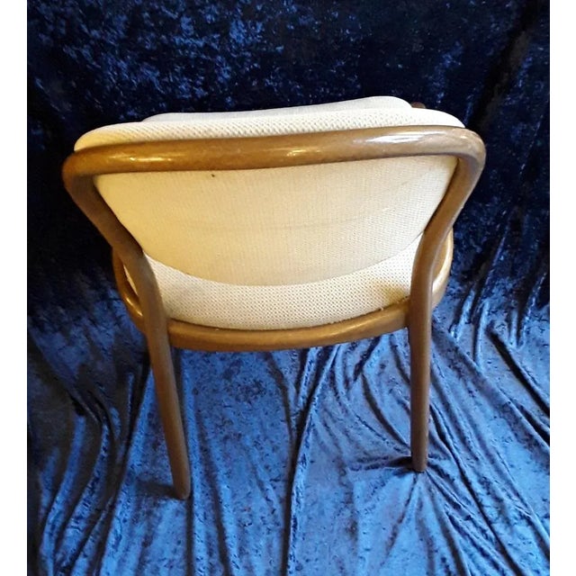 Thonet Vintage Upholstered Chair with Brown Beech Wood Frame and Colored Pad from Thonet, 1980s For Sale - Image 4 of 7
