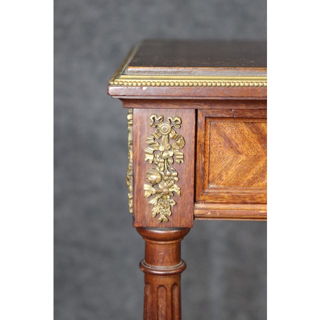 Pair 19th C. French Louis XVI Style Bronze Mounted Nightstands For Sale In Philadelphia - Image 6 of 10