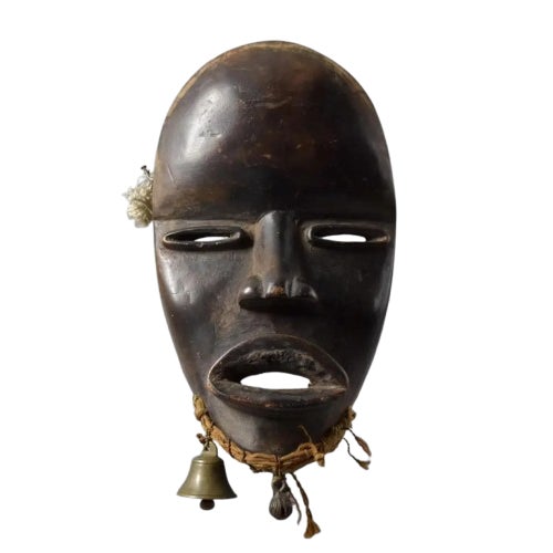 Early 20th Century Dan Dean Gle Mask with Bells on Custom Stand For Sale