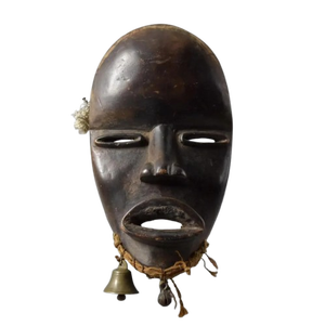 Early 20th Century Dan Dean Gle Mask with Bells on Custom Stand