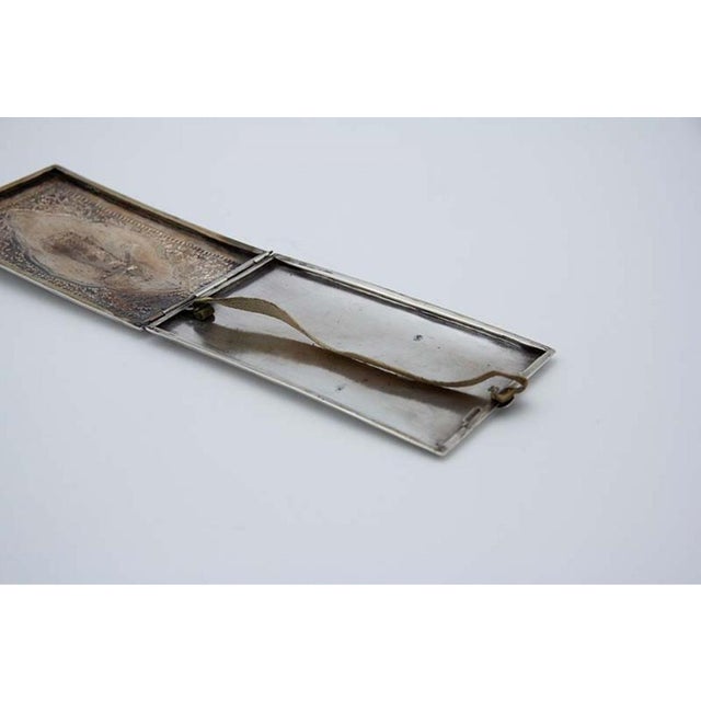 Silver Silver Cigarette Case with Hindu Goddess in Relief For Sale - Image 8 of 9
