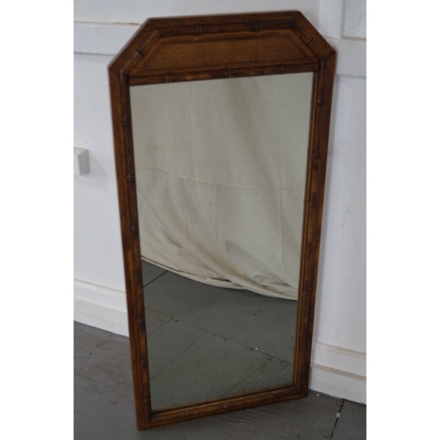 Vintage Walnut Faux Bamboo Frame Wall Mirror Chairish
