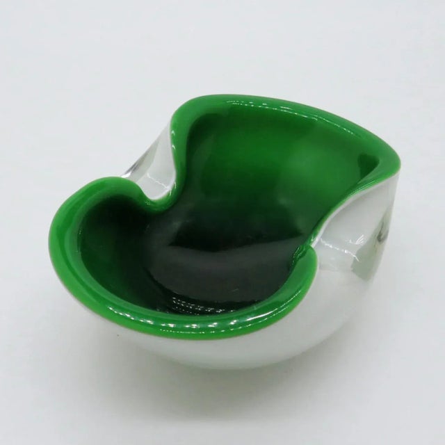Italian Barbini Green & White Bowl For Sale - Image 3 of 7