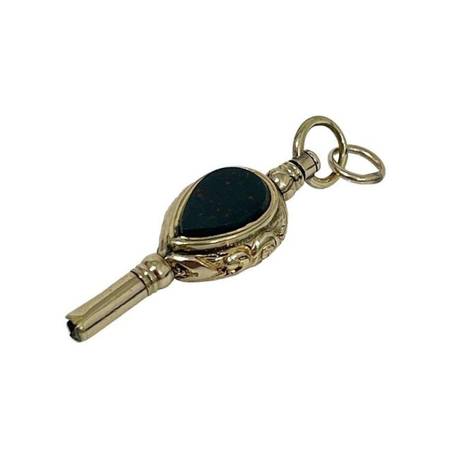 19th century Brass and Gold Watch-Key with Agate and Heliotrope Stones 19th century brass and gold Watch-Key with each...