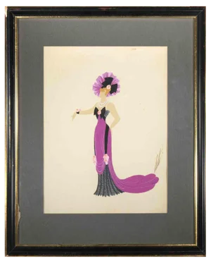 Erté, Les Mamelles de Tirésias: Choriste, 2nd Act, Gouache on Paper, 1947
