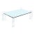 Mid-Century Lucite Bullet-Form Supports & Glass Coffee Table by Karl Springer For Sale