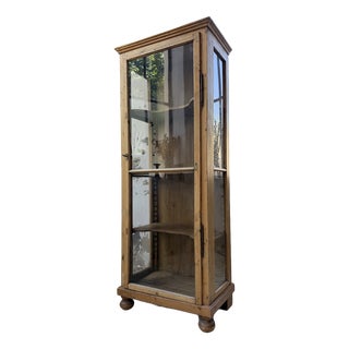 19th Century English Pine Display Case, 1890s For Sale