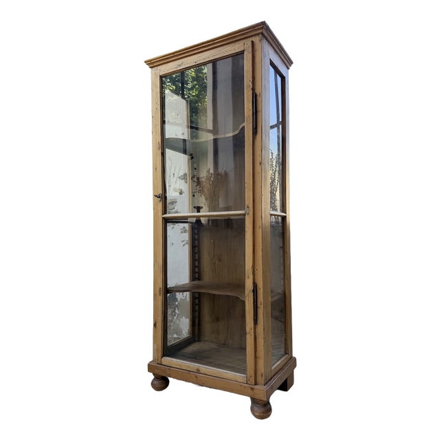 19th Century English Pine Display Case, 1890s For Sale