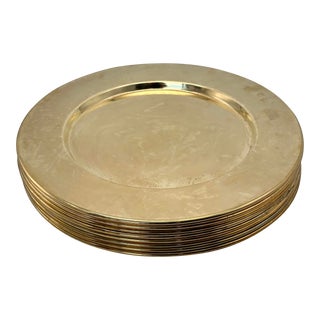 Solid Brass Charger Plates - Set of 6 For Sale