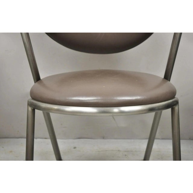 Vintage Brueton Mid Century Modern Tubular Steel Cat Eye Lounge Chairs - A Pair For Sale - Image 11 of 12