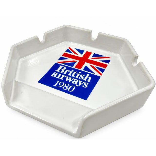Ceramic Vintage British Airways 1980 Ceramic Ashtray Dish For Sale - Image 7 of 11
